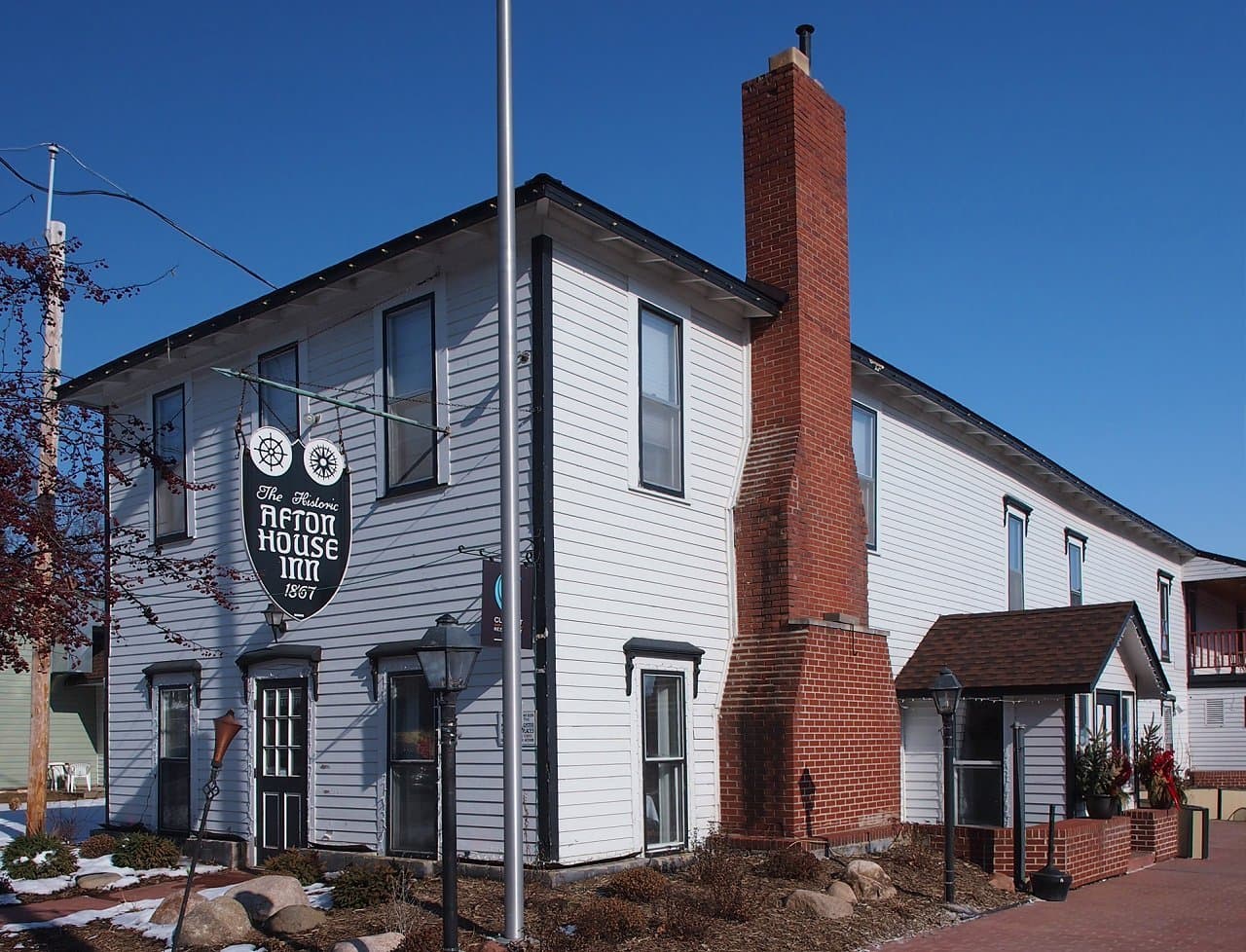 The Afton House Inn, a brick hotel built in 1867 on St. Croix Trail.